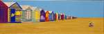 Retreat - Colourful Beach Huts by Irene George